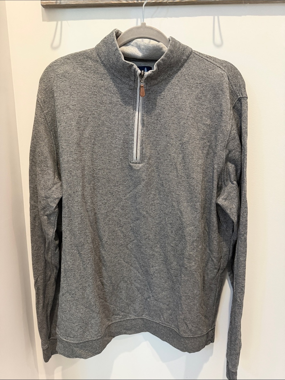 johnnie-O Heather Gray Half-Zip Pullover Sweater